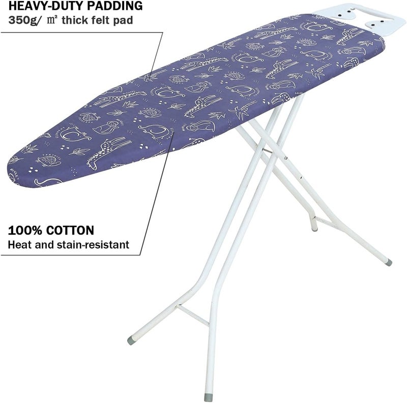 LCLW Ironing Board Cover and Pad Standard Size 15 x 54,3 Pairs of Hook and Loop Fastener Straps,Elastic Edges,Cotton Iron Board Cover with Scorch Resistant Thick Padding (Pattern B) - Image 3